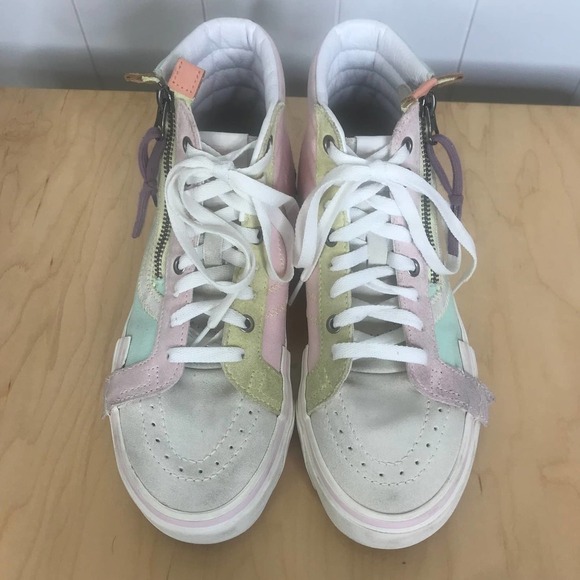 Vans Sk8-Hi Reissue CAP Pastel Multi-Color Block Shoes Unisex Side Zip - Picture 5 of 9